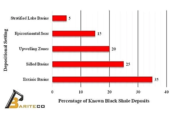 Black shale forms in diverse depositional 