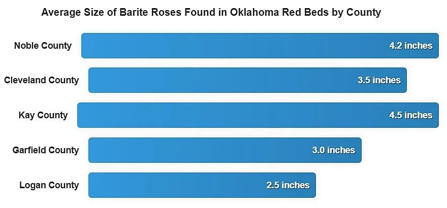 average size of barite roses